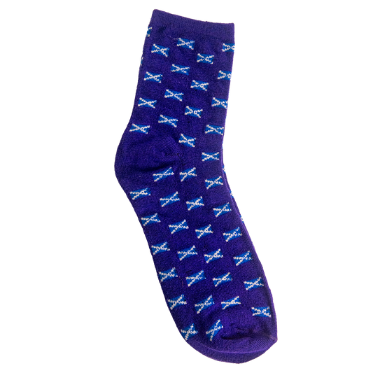 Multi Saltire Blue Socks - 6-11